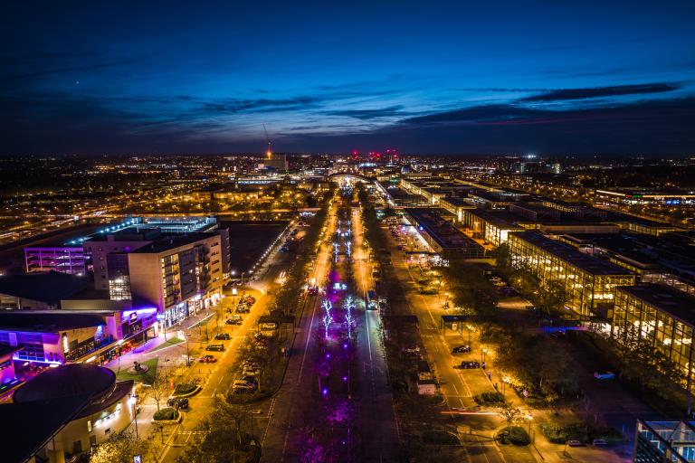 Milton Keynes City Centre at night