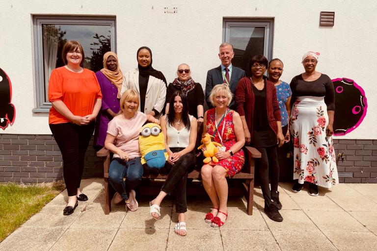 The team at Westminster House standing together outside