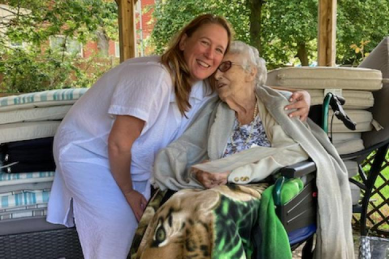 Cllr Emily Darlington with her grandmother