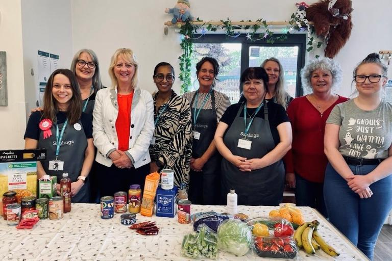 Cllr Zoe Nolan in the new community larder at Saplings Children's Centre