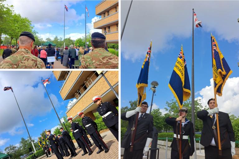 Armed Forces flag raising ceremony at Civic