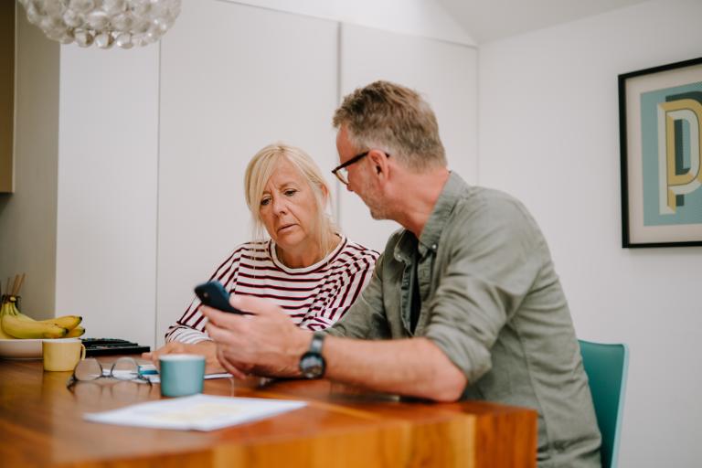 older couple talking