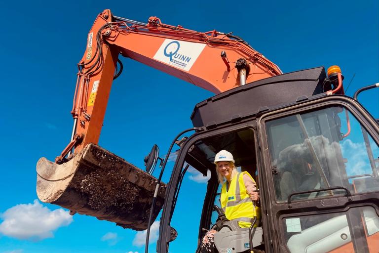 Cllr Zoe Nolan at the development site in MK East