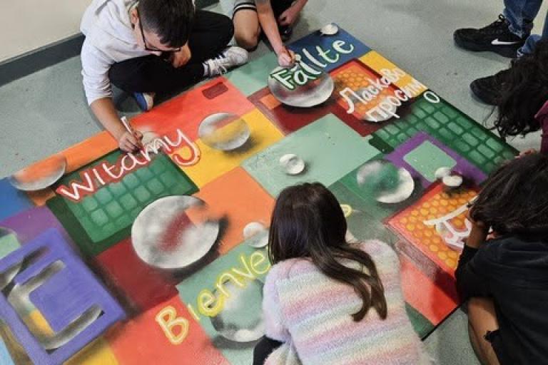 Children painting