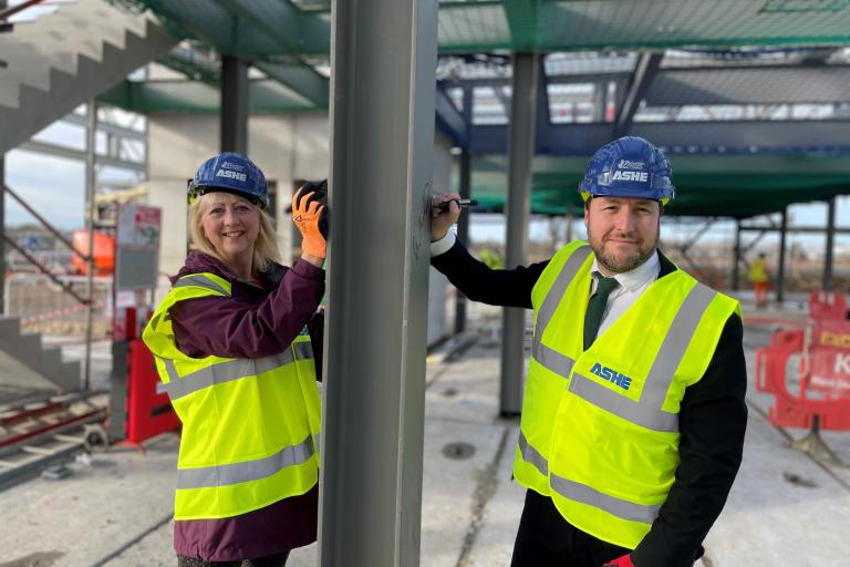 Council Leader Pete Marland and Cllr Zoe Nolan at MK East