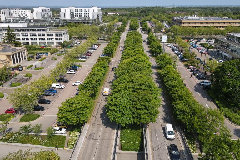 Aerial view of Milton Keynes city centre