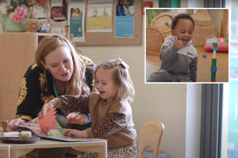Young children taking part in early years education sessions