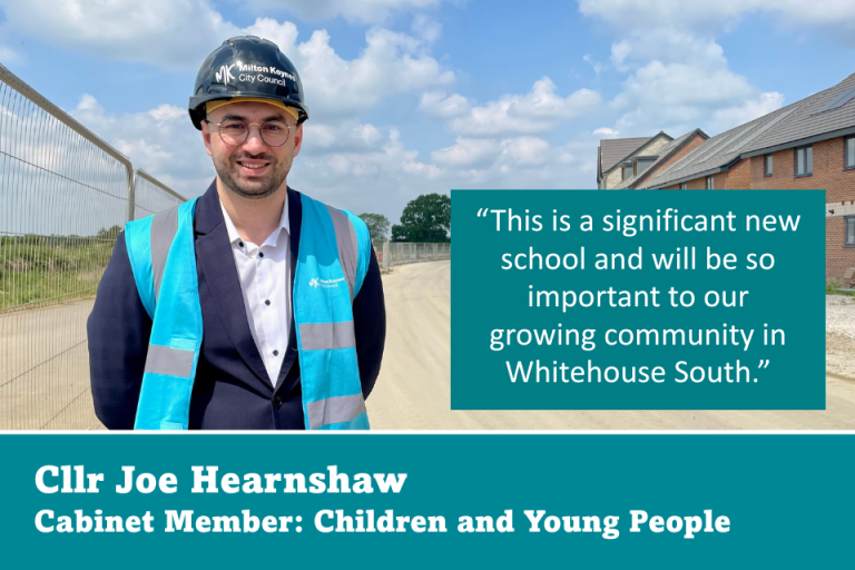 Cllr Joe Hearnshaw at the site of the new school
