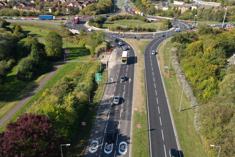 Brinklow Roundabout work site looking south ward