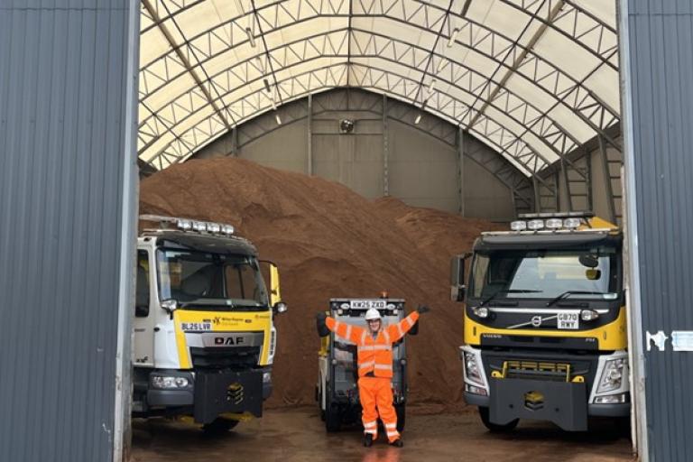 Cllr Marklew-Wilson outside Salt Barn at Bleak Hall