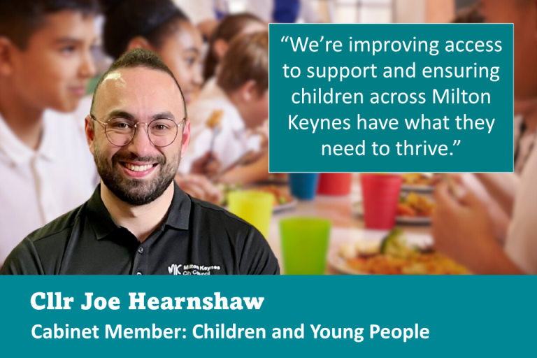 Cllr Joe Hearnshaw talking about the project to increase access to free school meals