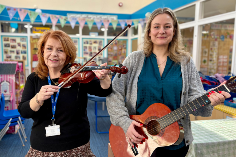 Deputy Leader Cllr Lauren Townsend at a primary school in Greenleys