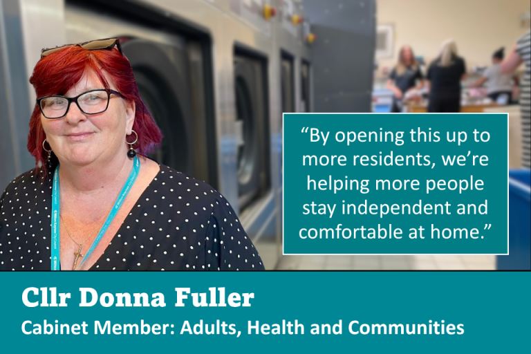 Cllr Donna Fuller commenting on the laundry service