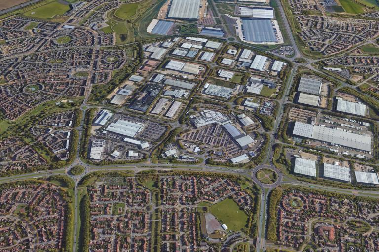 Aerial view of Brinklow and Monkston roundabouts 2026