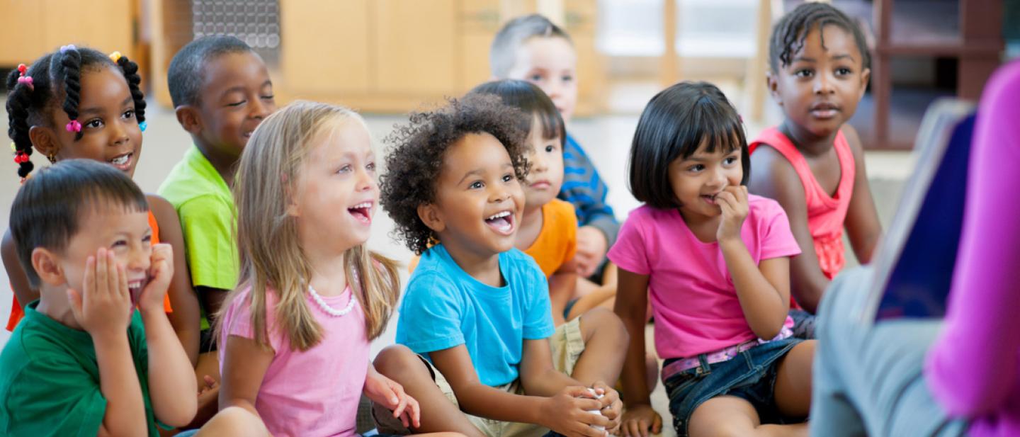 Young children enjoying a story time