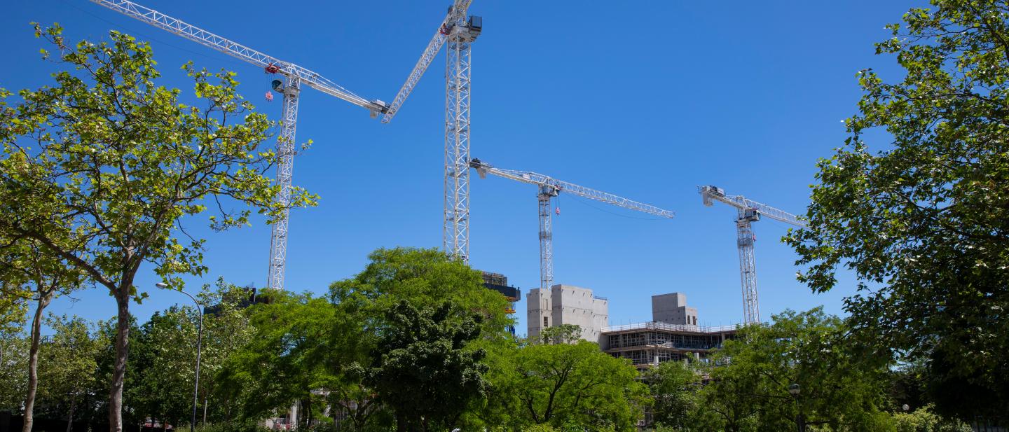 Cranes in Central Milton Keynes