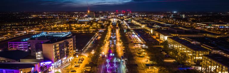 Milton Keynes City Centre at night