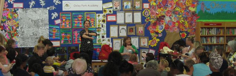 Story time session at Central Library with children and parents