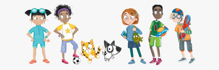Illustrations of some of the characters from the Summer Reading Challenge 2023.