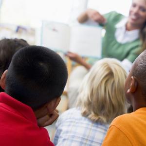 Young children enjoying a story time