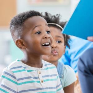 Young children enjoying a story time